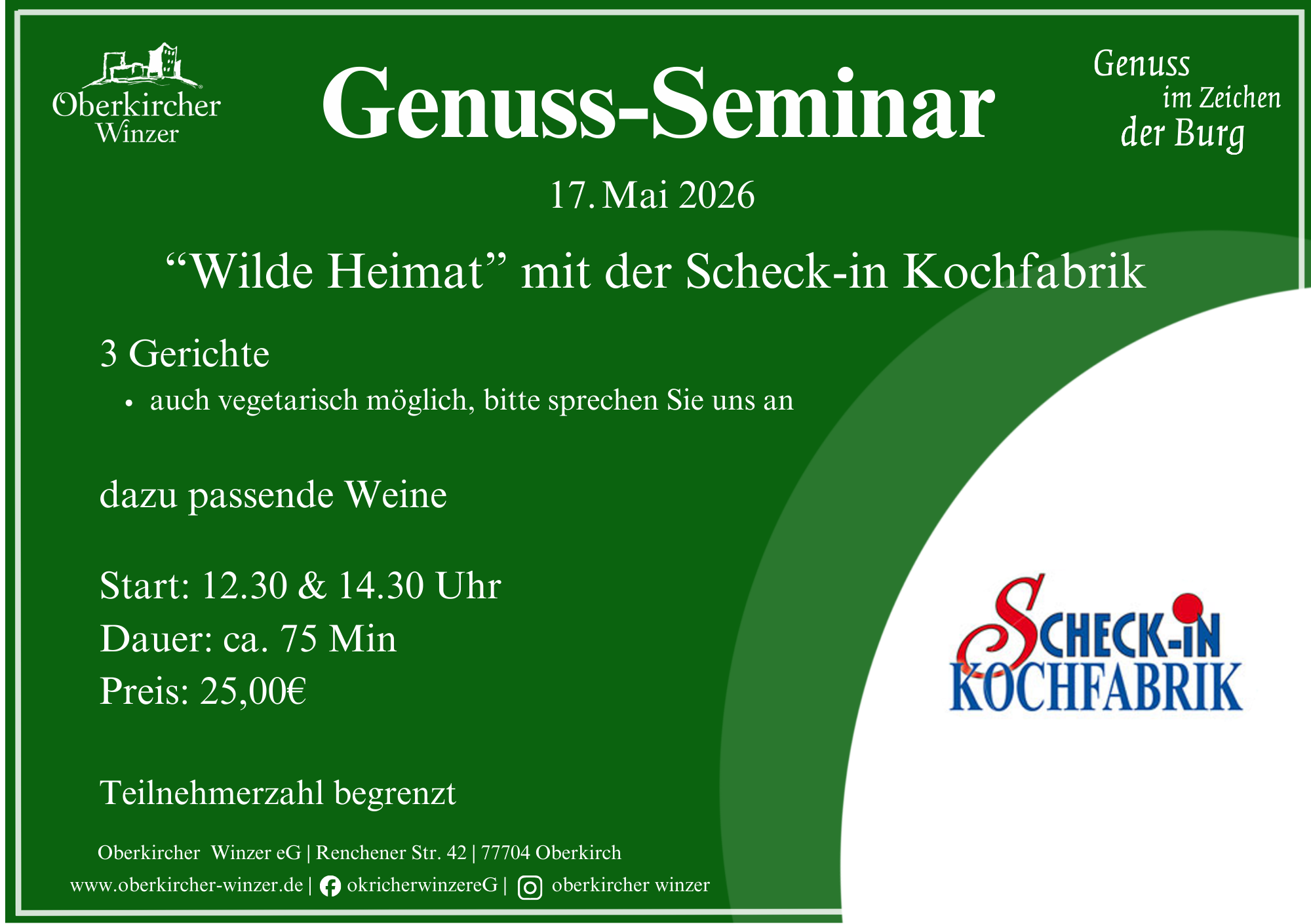 Genuss-Seminar 2 Wilde Heimat 17.05.2026 / 14:30 Uhr