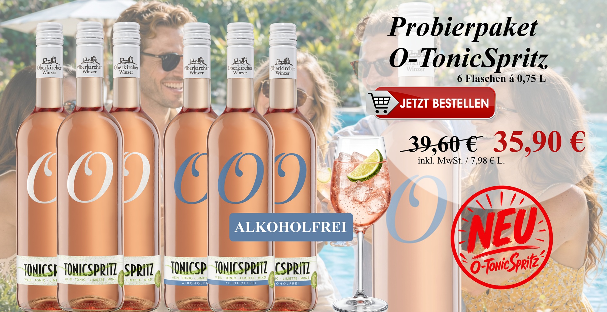 Probierpaket O-TonicSpritz 6er, 3x O-TonicSpritz / 3x 6x O-TonicSpritz Alk.frei