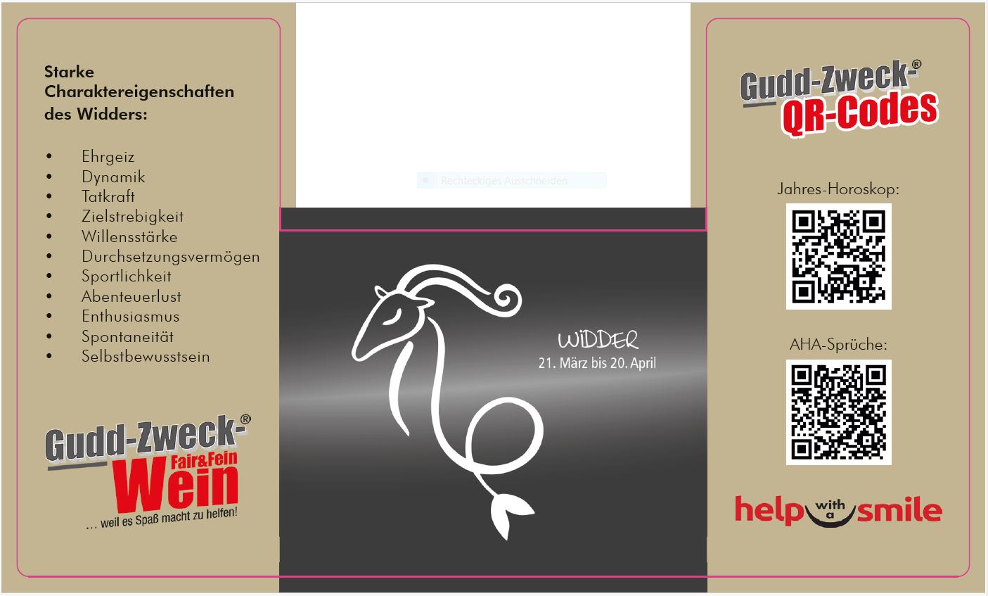 Etikett Sternzeichen - WIDDER,  Etikett Sternzeichen - WIDDER,