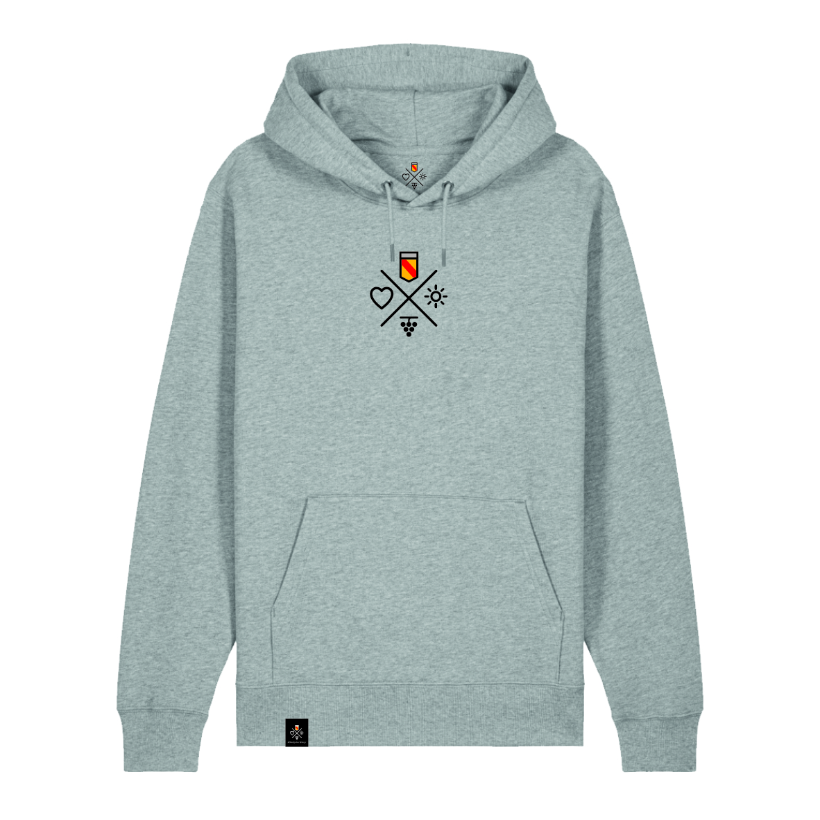 Hoodie Piktogramm Kreuz - Grey X, Badner-Style Hoodie Piktogramm Kreuz - Grey X, Badner-Style
