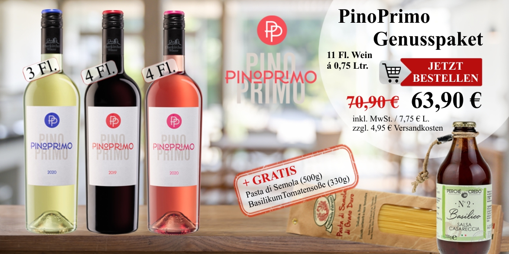 PINOPRIMO Genuss-Paket 11 Flaschen, 11x 0,75 ltr. Flaschen PinoPrimo-Serie