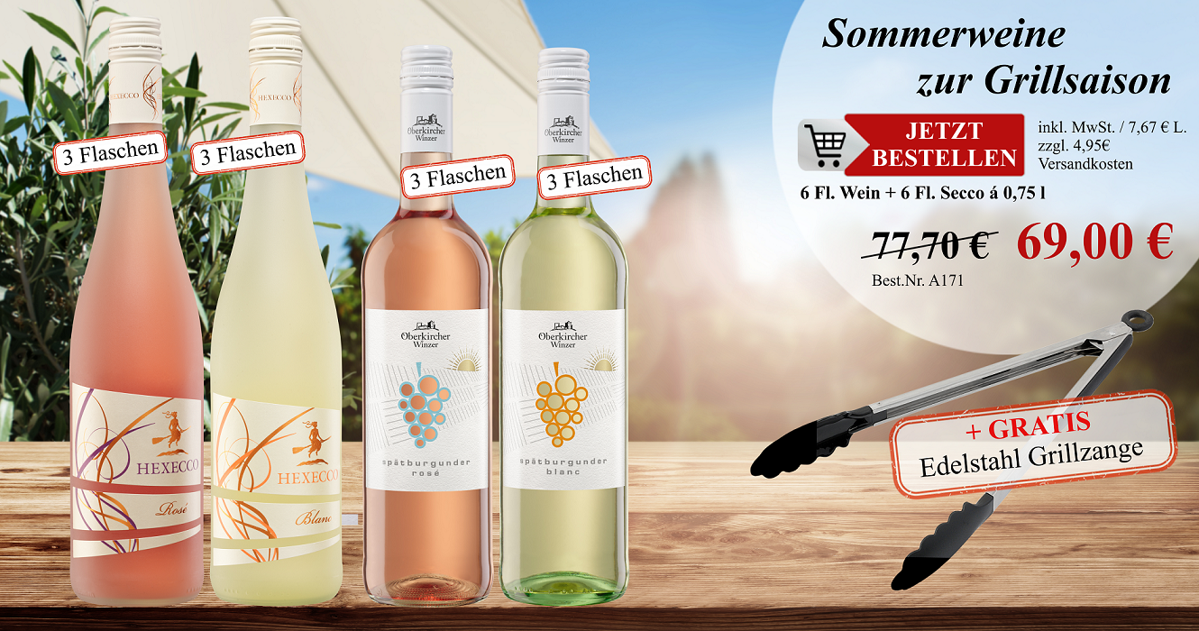 Aktionspaket - Sommerweine zur Grillsaison 12 Fl., Oberkircher Winzer/Hex vom Dasenstein;;