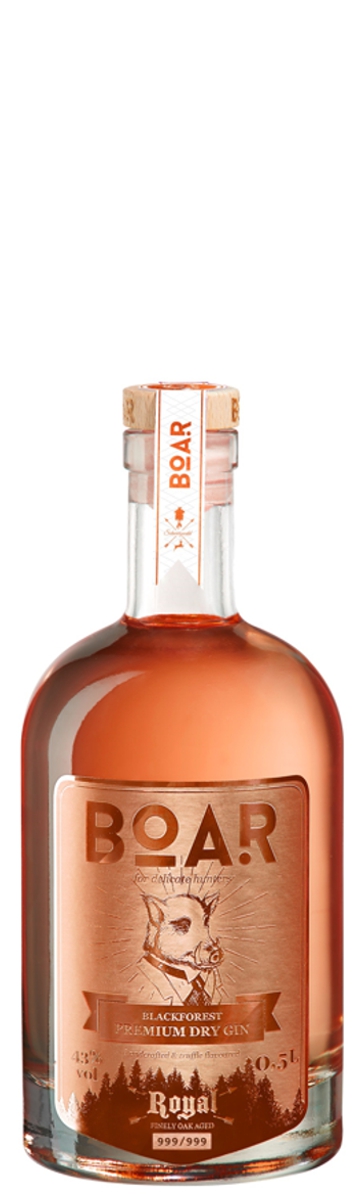 BOAR Blackforest ROYAL RUBIN Dry Gin, - im Barrique-Faß gereift - 43%vol.
