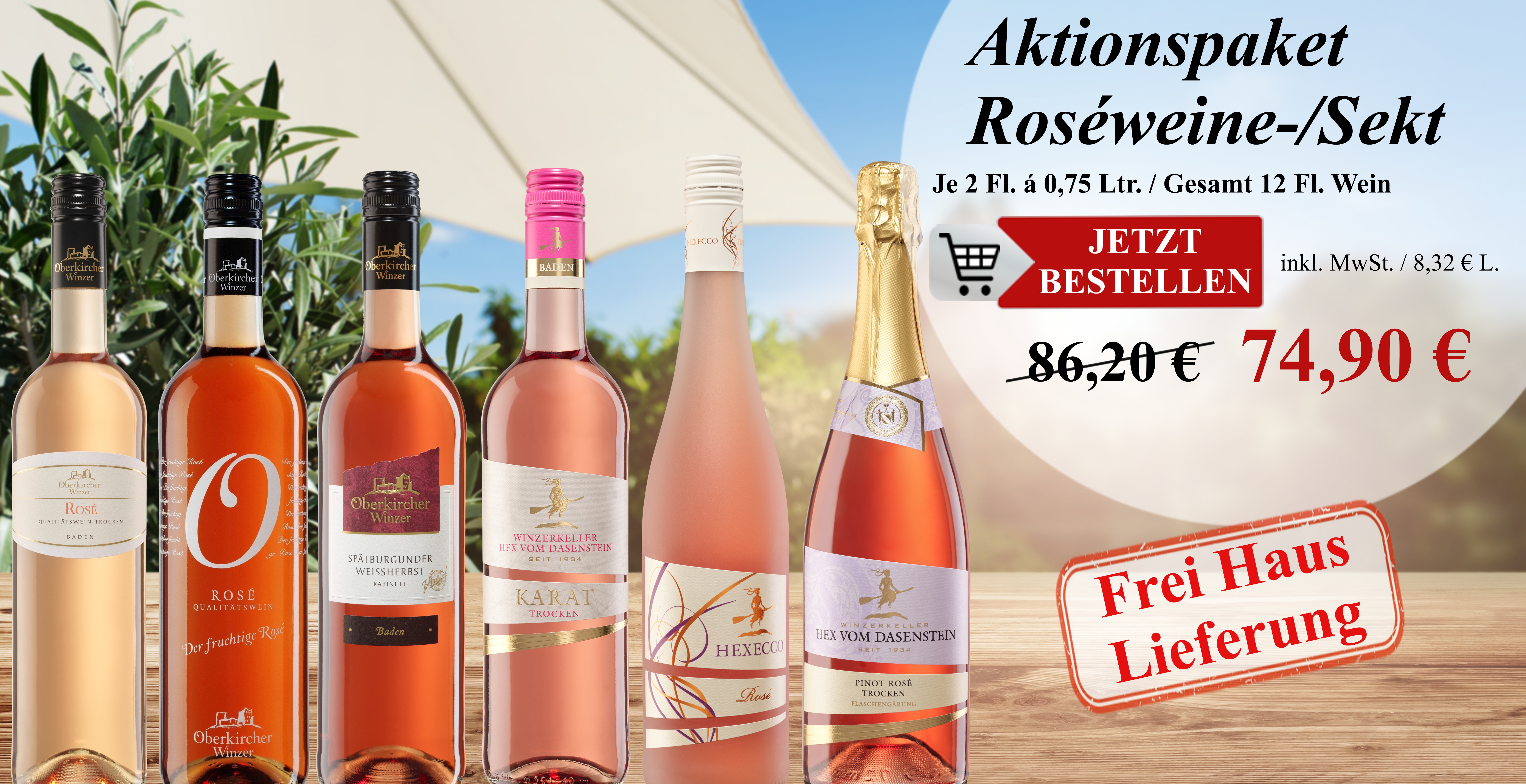 Aktionspaket Roséweine 12 Fl., Oberkircher Winzer