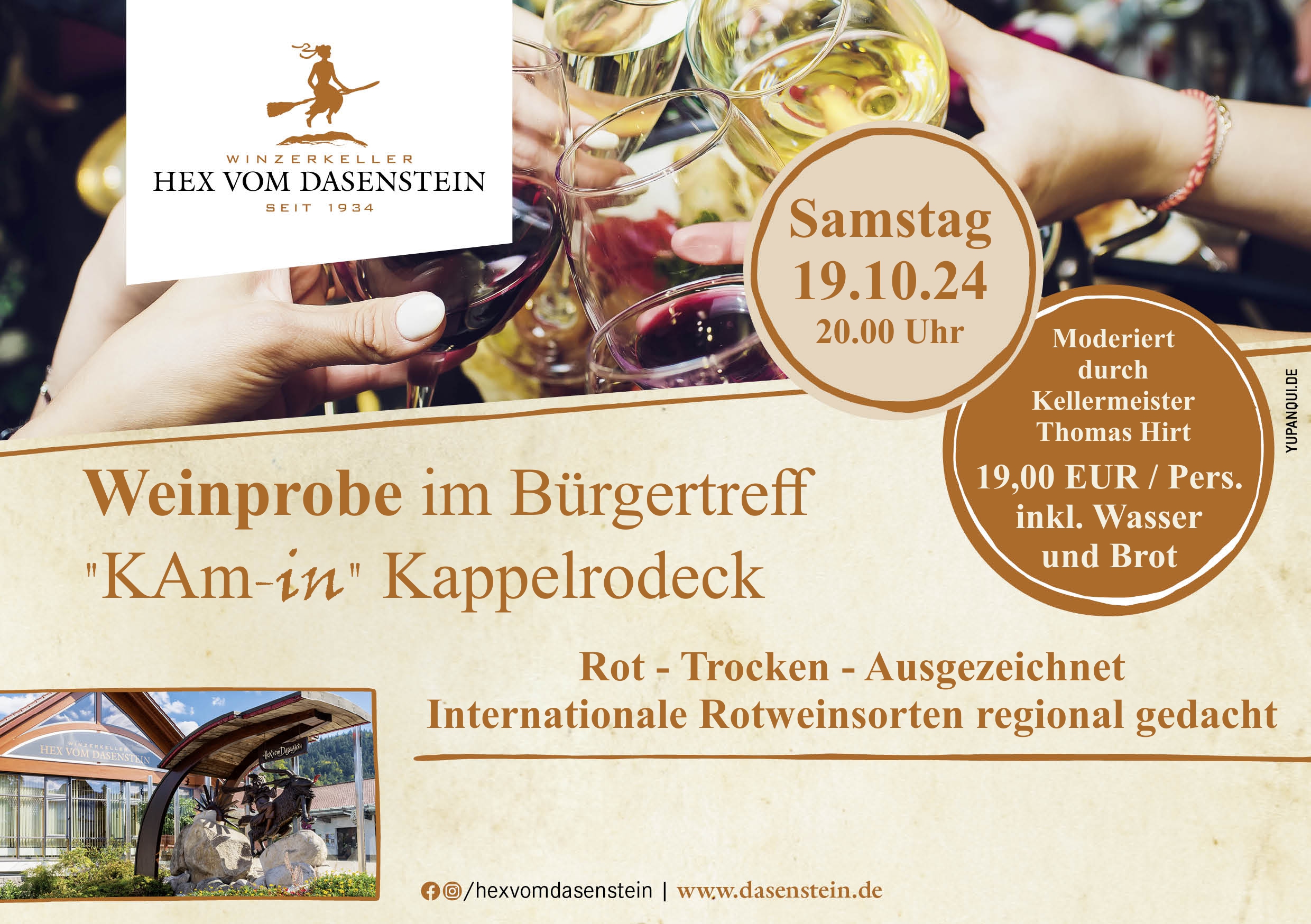 Weinprobe Winzerkirwi im Bürgertreff, Sa. 19.10.2024 um 20.00 Uhr