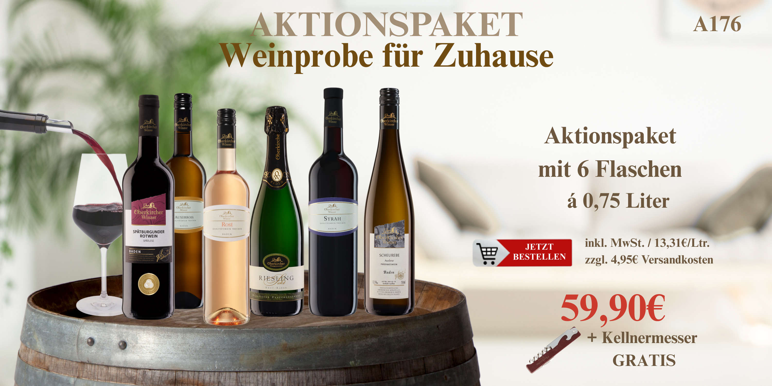 Aktionspaket "Weinprobe für Zuhause" 6 Fl.,